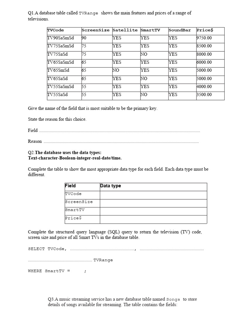 Databaseworksheet | PDF | Sql | Databases