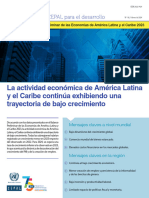 Claves: La Actividad Económica de América Latina y El Caribe Continúa Exhibiendo Una Trayectoria de Bajo Crecimiento