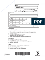 P76980 LCCI Level 2 Certificate in Bookkeeping and Accounting ASE20093 QP