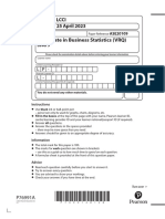 P76991 LCCI Business Statistics L3 ASE20109 QP