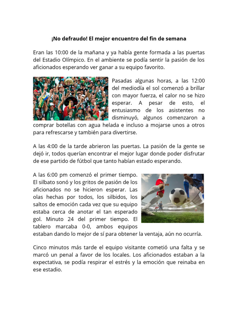 Crnica de futbol | PDF | Deportes | Asociacin de Futbol