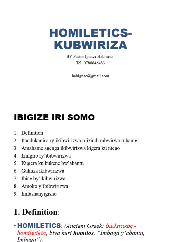 Homiletics Guide By Pastor Habineza Pdf Expository Preaching Sermon