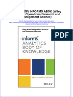 Dwnload full Informs Abok Wiley Series In Operations Research And Management Science pdf