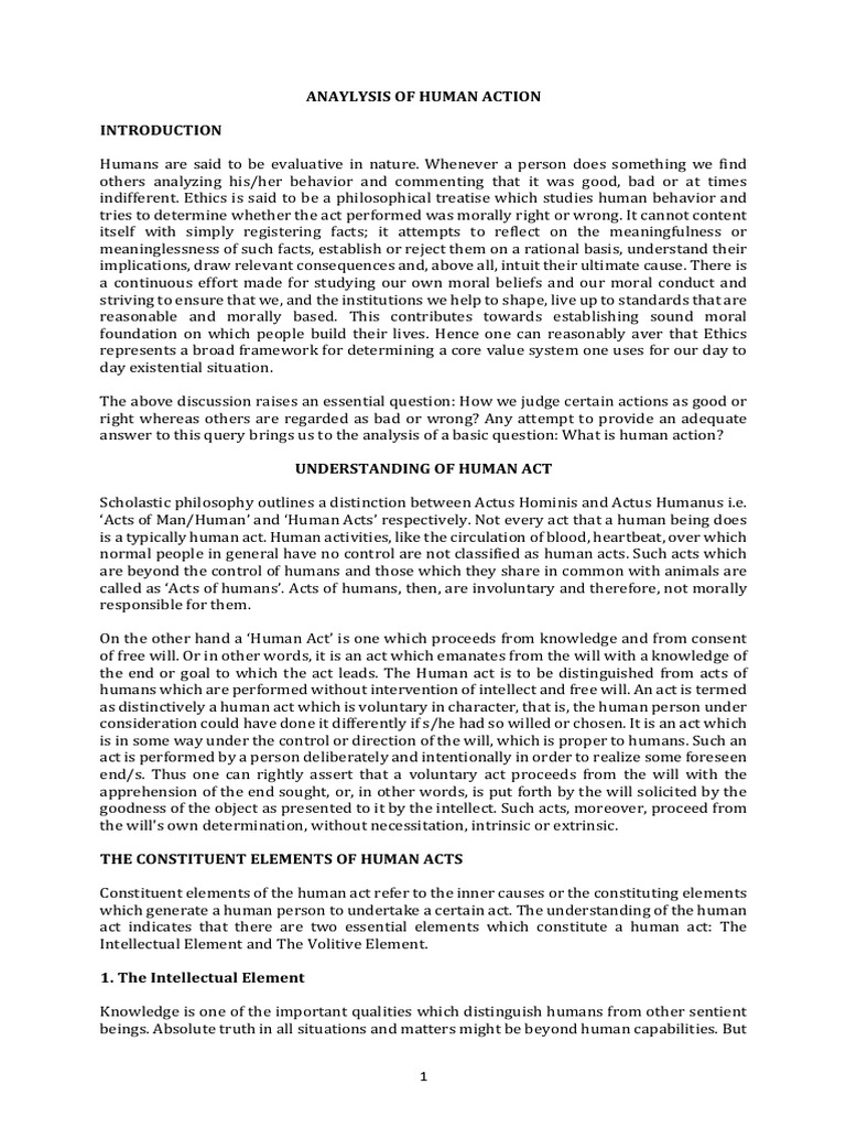 Elements of Human Acts Explained | PDF | Morality | Free Will