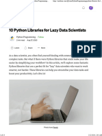 10 Python Libraries For Lazy Data Scientists by Python Programming Medium