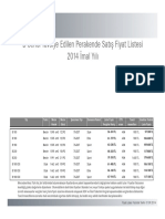 B-Serisi Tavsiye Edilen Perakende Satış Fiyat Listesi 2014 İmal Yılı