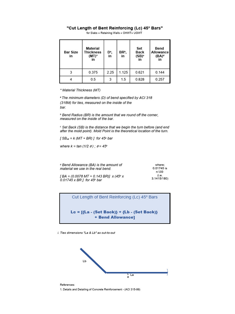 Rebar Bend Deduction and Allowance Guide | PDF | Building Materials ...