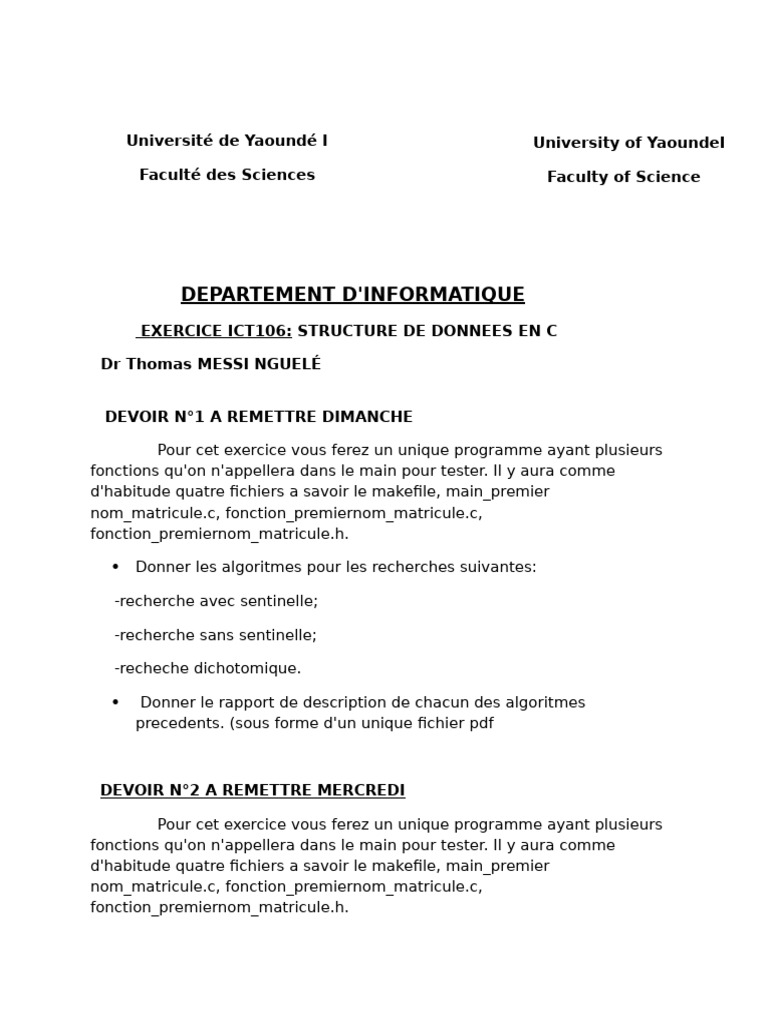 Algorithmes de Recherche et Tri en C | PDF | Ordinateurs