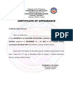 Certificate of Appearance