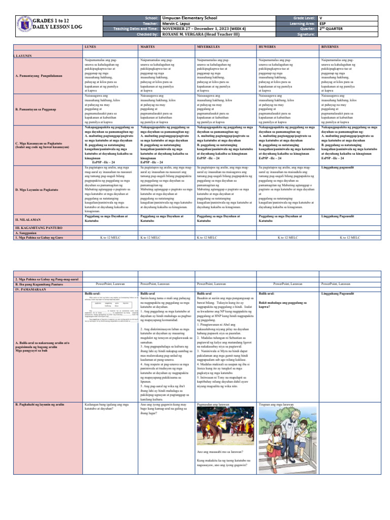 DLL Week 5 Esp | PDF