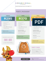 Wonderdal Party Package Nov 2023