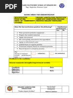 Rating Sheet For Demonstration