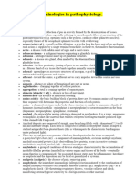 Pathophysiological Terminologies