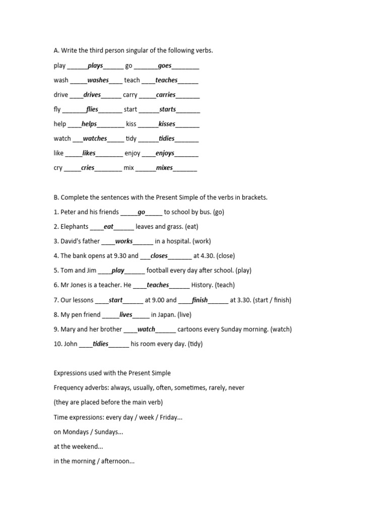 Tarea Presente Simple | PDF | Language Families | Language Mechanics