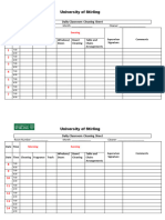 Daily Classroom Cleaning Sheet UOS and SQA