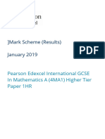 Igcse A January 2019 Paper 1hr Ms