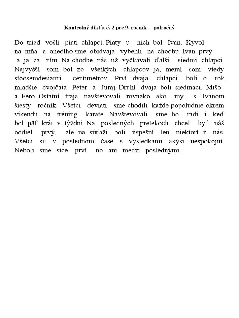 SJL KONTROLN DIKT T Pre 9 Ro n k Polro n Dopl ova ka PDF