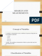 Variables and Measurements