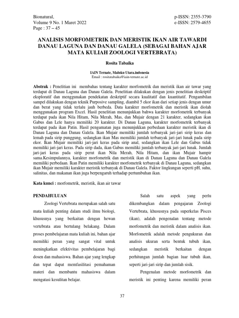 6 +ARTIKEL+BIONATURAL+VOL+9+NO+1+2022+ (Rosita+Tabaika) | PDF