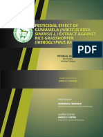 PESTICIDAL EFFECT OF GUMAMELA Hibiscus Rosa Sinensis L. Extract Against Rice Grasshopper Hieroglyphus Banian Physical Science