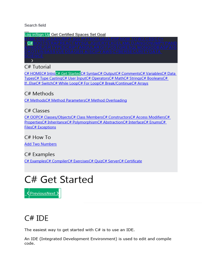 IDE | PDF | C Sharp (Programming Language) | Integrated Development ...