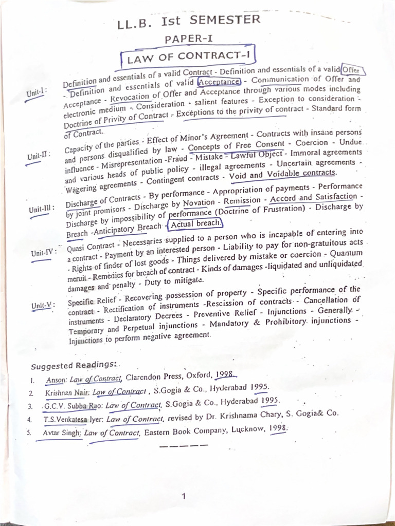 Law Of Contracts Pdf