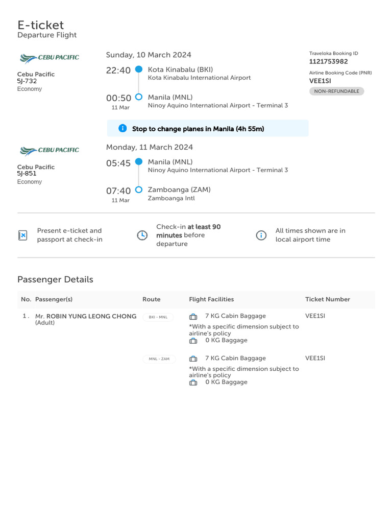 Robin Chong Yung leong-BKI-VEE1SI-ZAM-FLIGHT - ORIGINATING | PDF ...