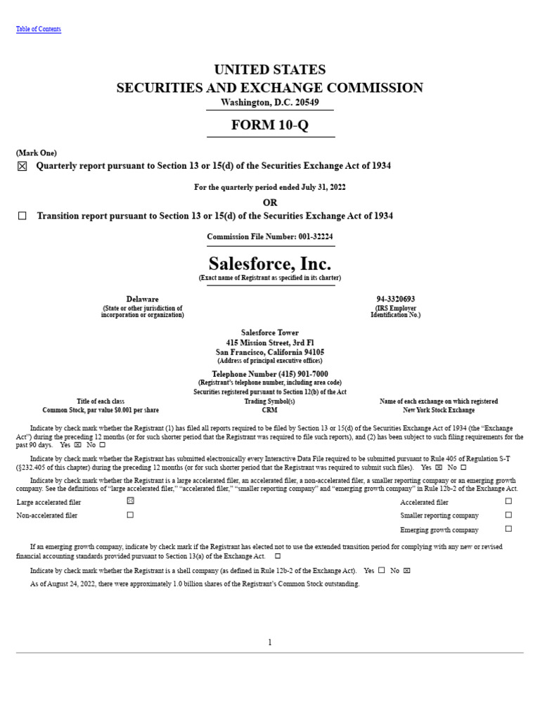 Salesforce Q2 2022 Financial Report | PDF | Financial Statement | Expense