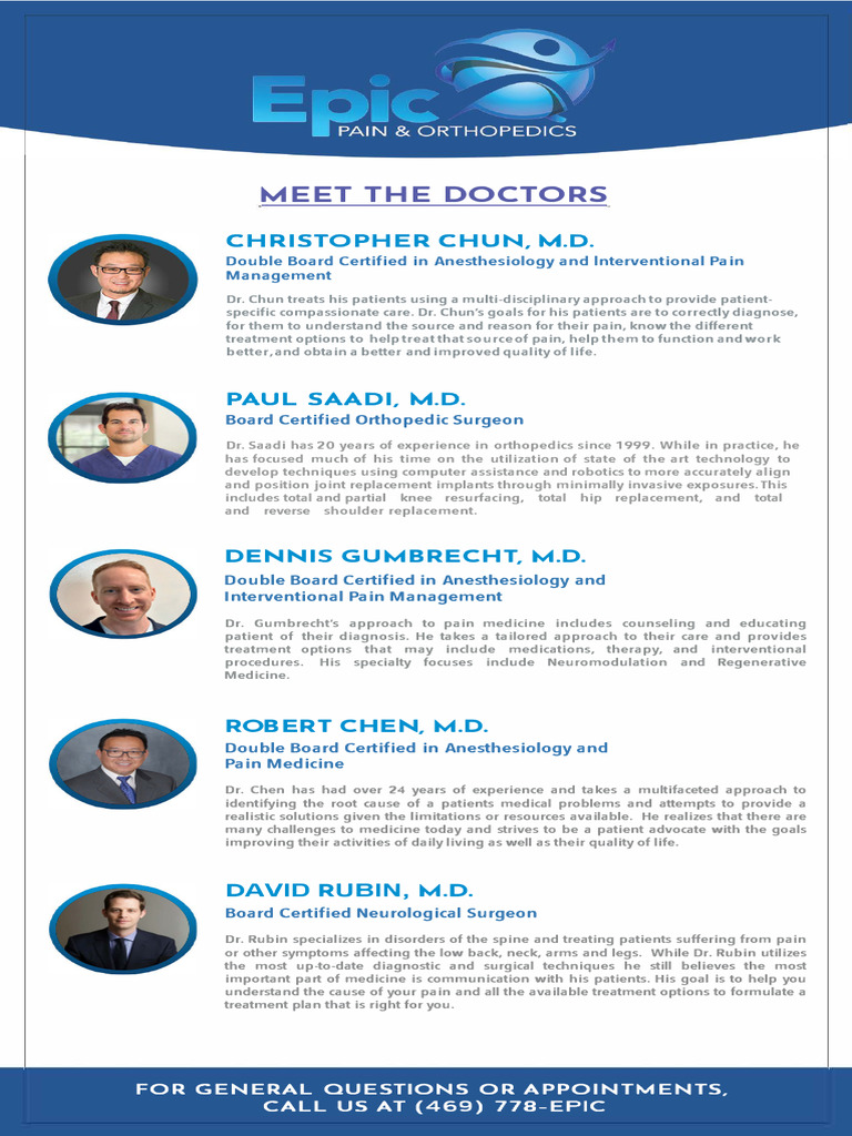 EPIC - Rack Card - Final - 1 | PDF | Medicine | Physician