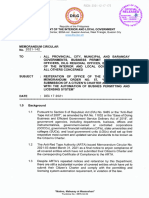 DILG MC 2021-142 (Submission of A Citizen - S Charter and Compliance With The Automation of Business Permitting and Licensing System)