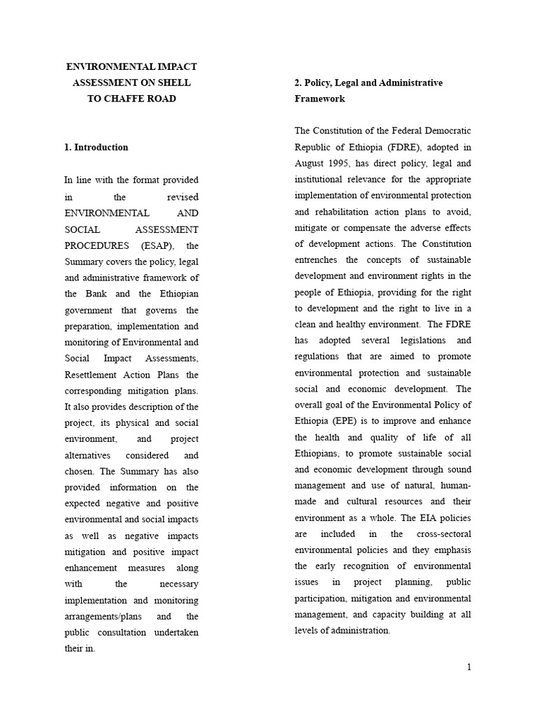 Revised: Environmental Impact Assessment On Shell To Chaffe Road 2 ...