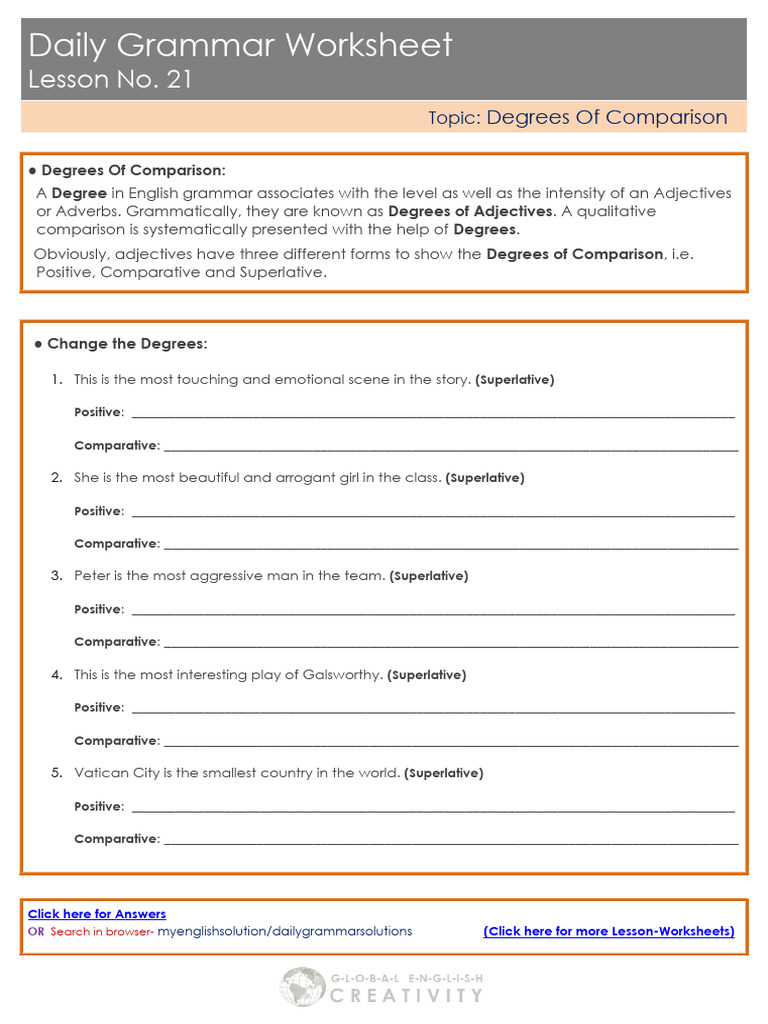 ENGLISH GRAMMAR DEGREES OF COMPARISON PDF visual data 6