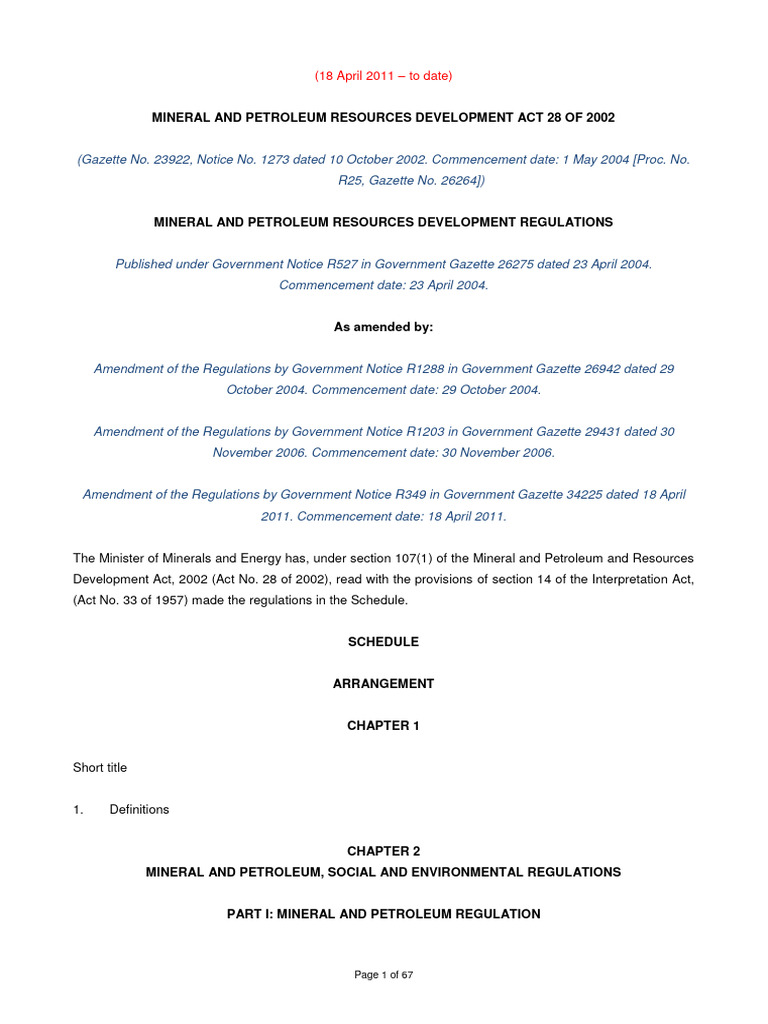 MPRDA Regulations Overview and Amendments | PDF | Mining | Prospecting