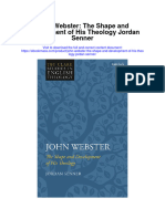 John Webster The Shape and Development of His Theology Jordan Senner Full Chapter PDF Scribd