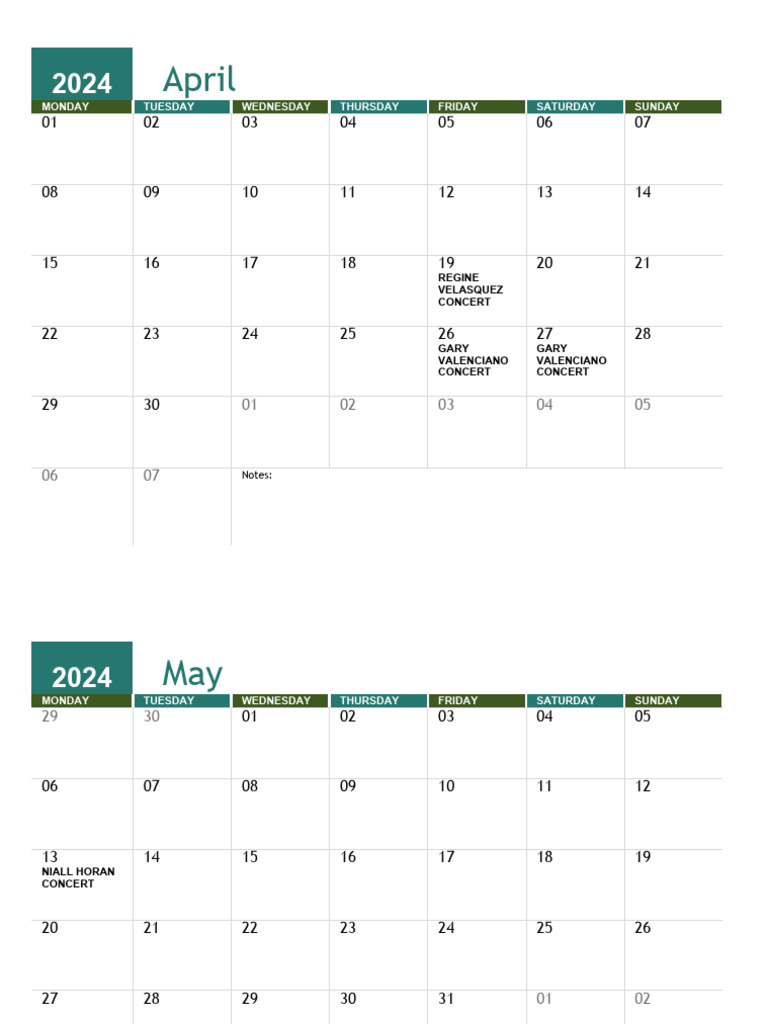Moa Arena Calendar Event PDF