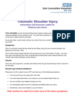 Traumatic Shoulder Injury - Patient Information and Exercises - PHYSIO 001