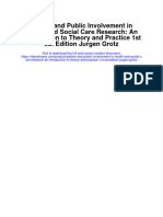 Download Patient And Public Involvement In Health And Social Care Research An Introduction To Theory And Practice 1St Ed Edition Jurgen Grotz full chapter pdf scribd