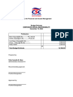 Budget Estimate For CSR