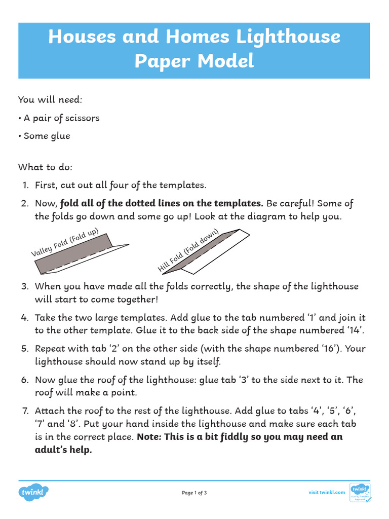DIY Lighthouse Paper Model Instructions | PDF