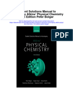 Student Solutions Manual To Accompany Atkins Physical Chemistry 11Th Edition Peter Bolgar Full Chapter PDF Scribd