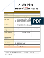 Audit Plan - ISO 22000 FSSC V6