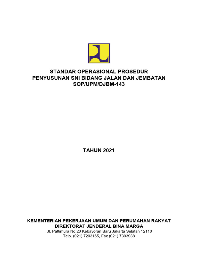 SOP Penyusunan SNI Jalan dan Jembatan | PDF