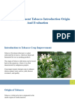 Crop Improvement Tabacco Introduction Origin and Evaluation