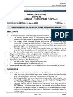 Afrikaans Huistaal Graad 10 Taak 6: Mondeling - Voorbereide Toespraak INHANDIGINGSDATUM: 23 Junie 2023 Totaal: 10