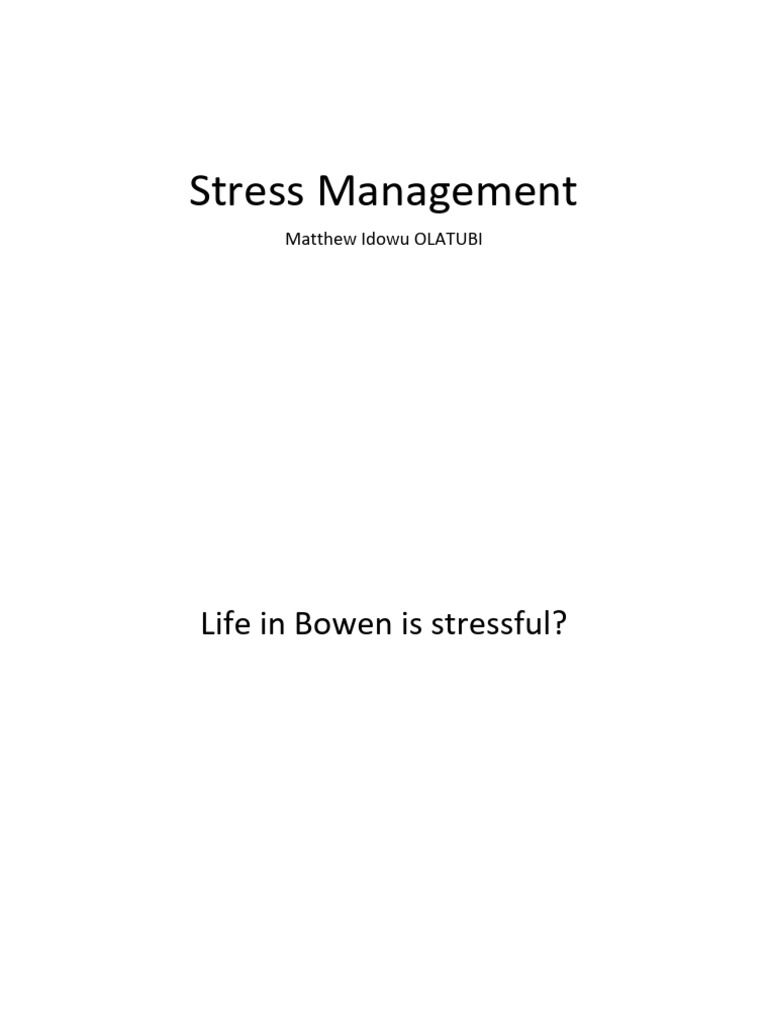 Gel 301 Stress Management Download Free Pdf Stress Biology