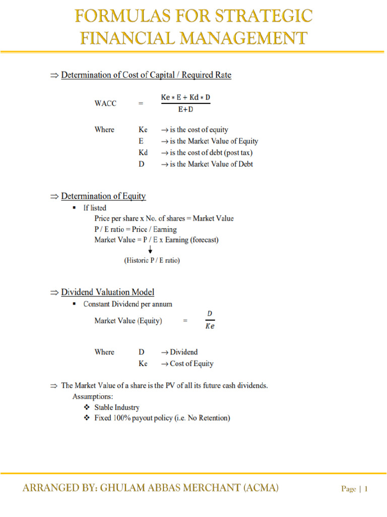 Formulas SFM | PDF