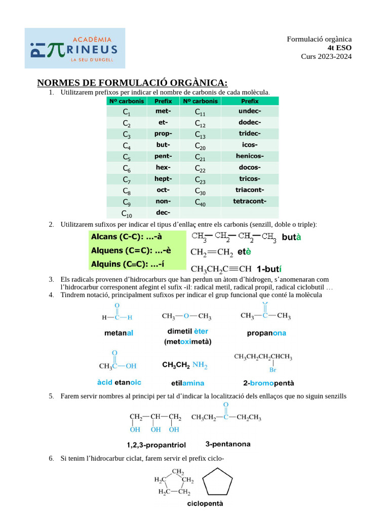 Formulació Orgànica | PDF