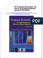 Dwnload full Program Evaluation An Introduction To An Evidence Based Approach 6Th Edition pdf