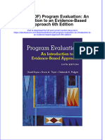 Dwnload Full Program Evaluation An Introduction To An Evidence Based Approach 6Th Edition PDF