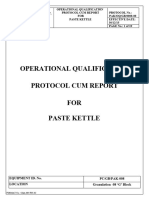 Operational Qualification Protocol Cum Report FOR Paste Kettle